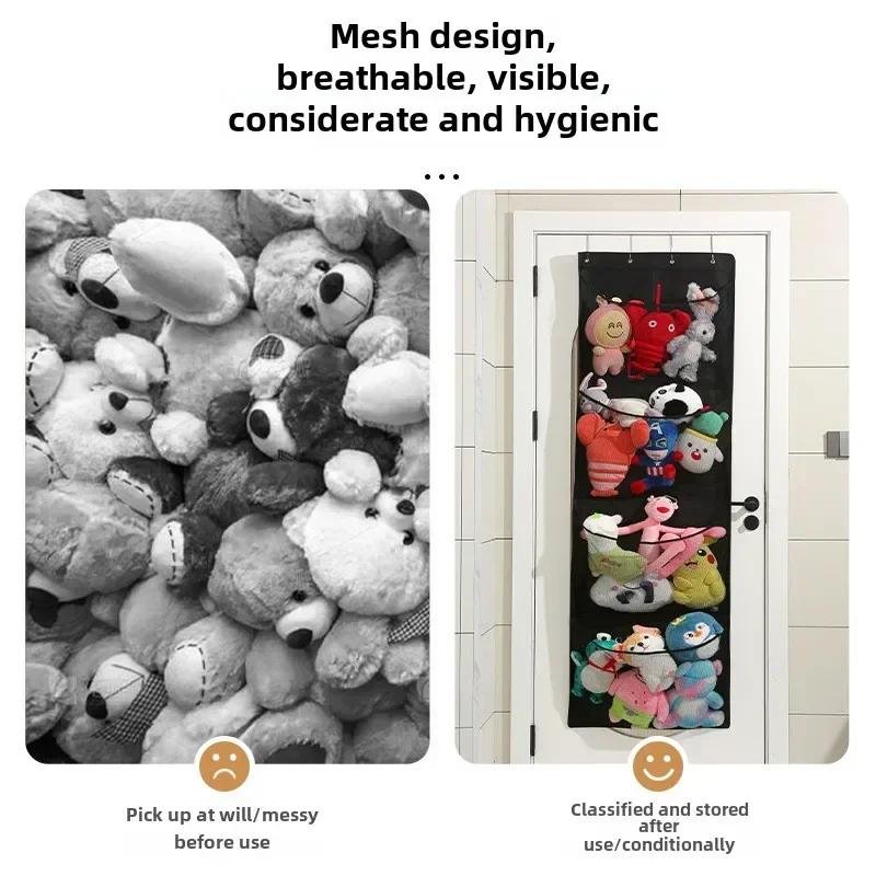 Storage Hanging Bag Over The Door Organizer for Stuffies Baby Toys Storage Toy Plush/Hammock Hanging Storage Net Bag