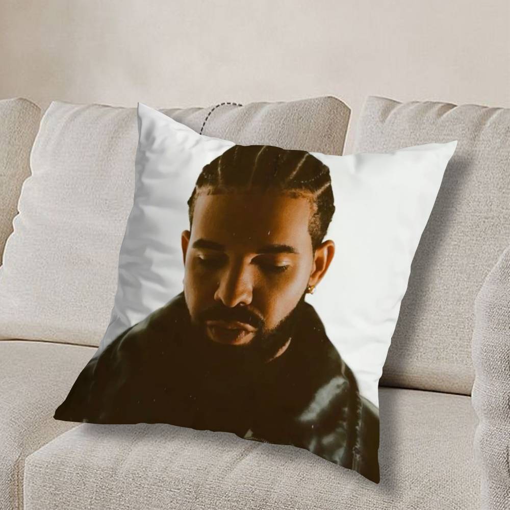 cool D-Drake OvO Rap Pillow Case Square Double-Sided Printing Short Plush Sofa Cushion Cover Bedroom Bedside Pillow