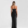 New fashionable solid color tube top waist slim dress hip wrap dress