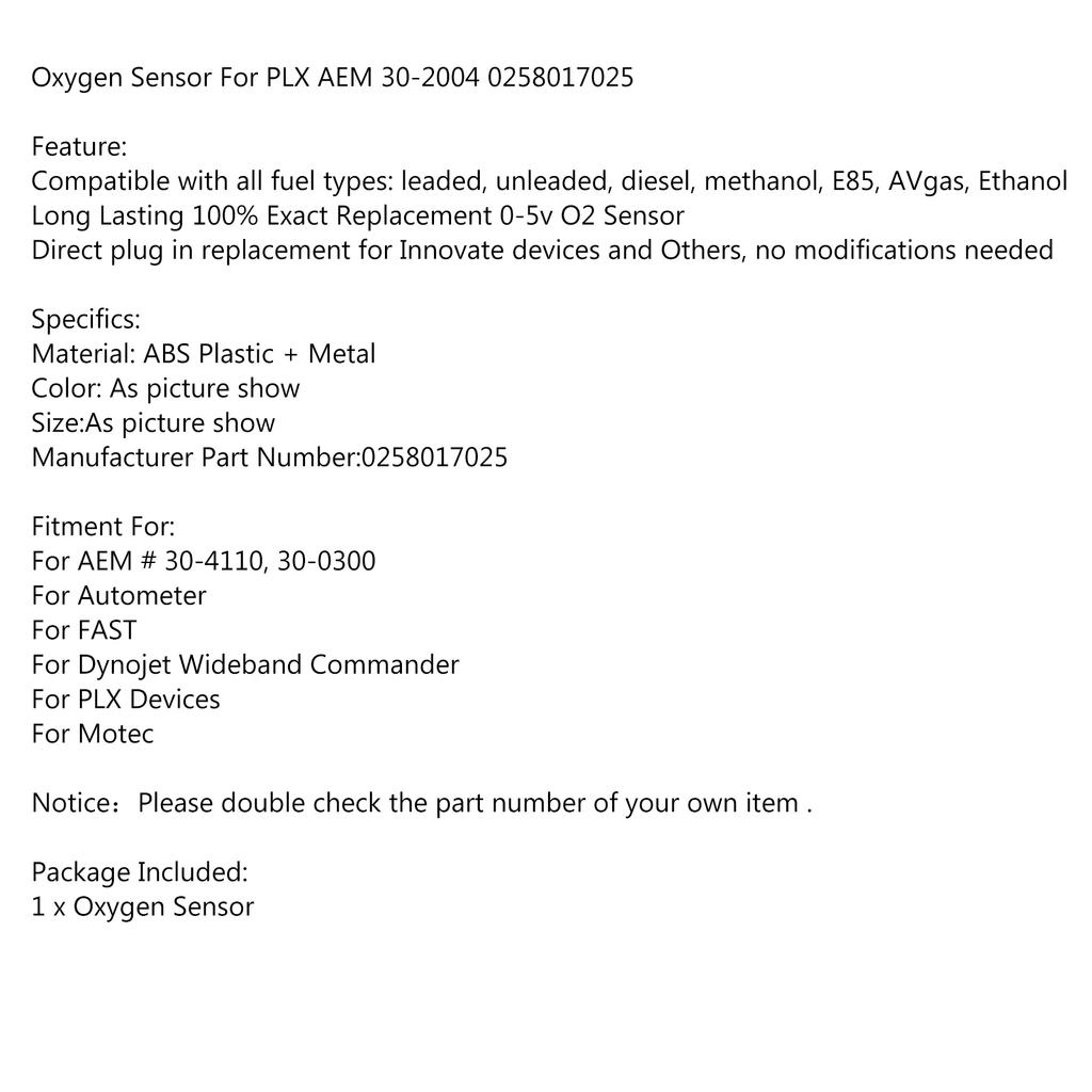 NEW Wide-Band 5 Wires 17025 LSU 4.9 Oxygen O2 Sensor Compatible With 0258017025
