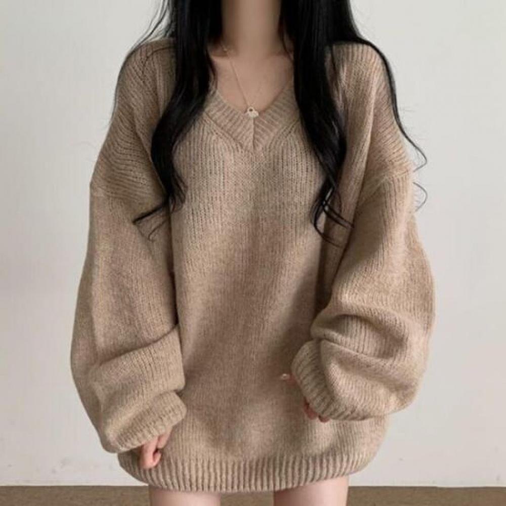 NaVaVa Women Cozy Loose Fit V Neck Long sleeVe Knit Sweater Nk3285