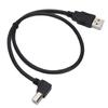 USBA to USBB Male Conversion Cable Cord Right Angle Connection Adapter Cable 0.5m Black