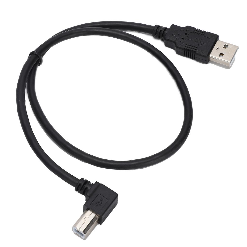 USBA to USBB Male Conversion Cable Cord Right Angle Connection Adapter Cable 0.5m Black