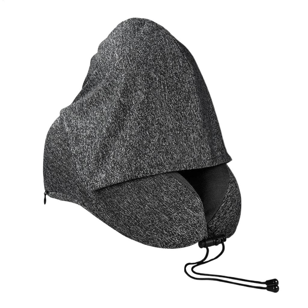 Travel Pillow With Hood Portable Hooded Washable Sleeping Supplies Neck Rest Pillow For Car Road Trip Airport Trips Picnic