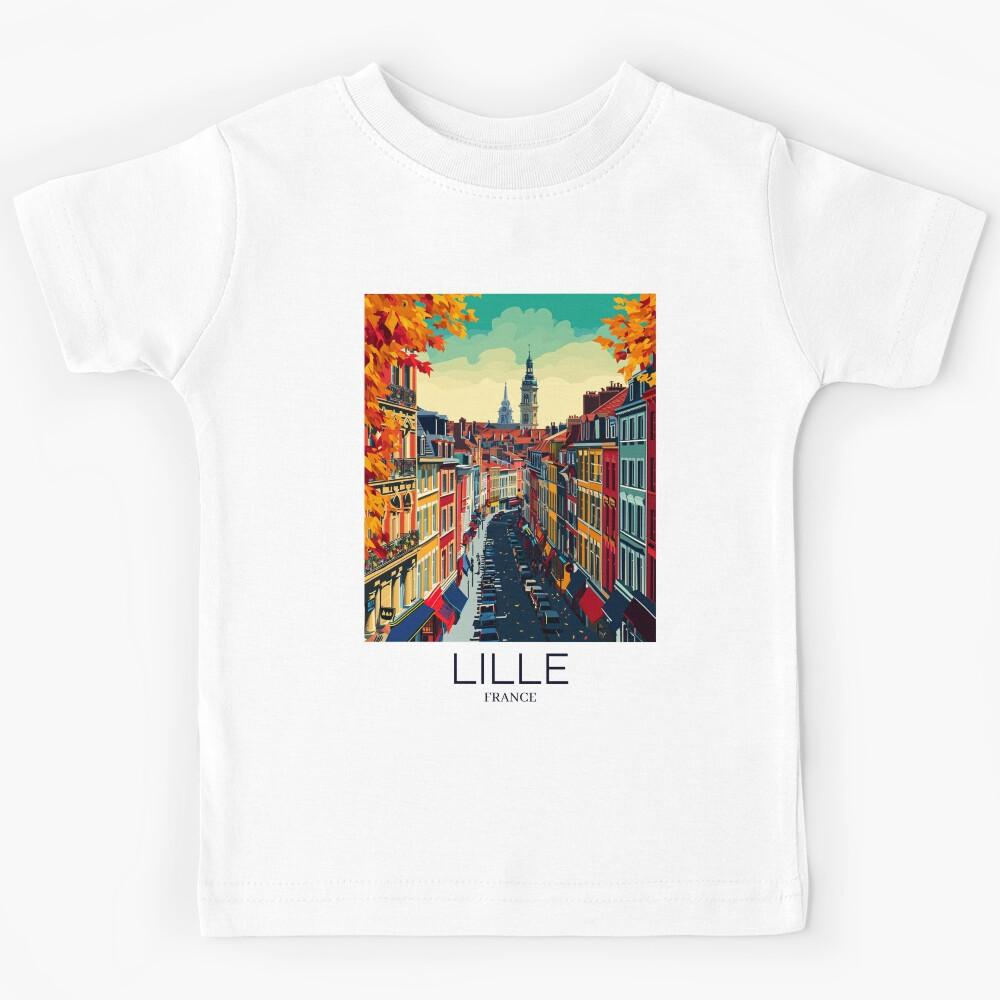 A Pop Art Travel Print of Lille - France Kids T-Shirt 160