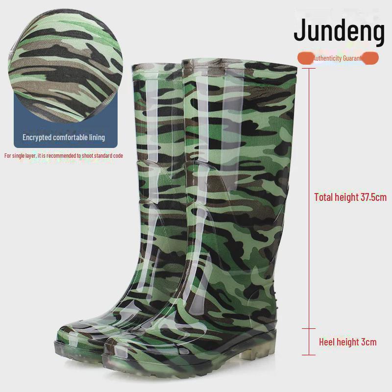 Men's High-Top Rubber Rain Boots for Work & Fishing