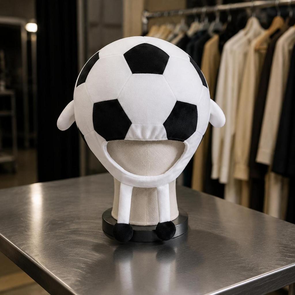 Soccer Headpiece Photo Prop Cartoon Football Novelty Costume Hat for Performance,