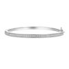 PAVOI 14K Gold Plated Cubic Zirconia Bangle Tennis Bracelet for Women | Classic Love Cuff Bangle Bracelet, 7.5 Inches, White Gold, Cubic Zirconia