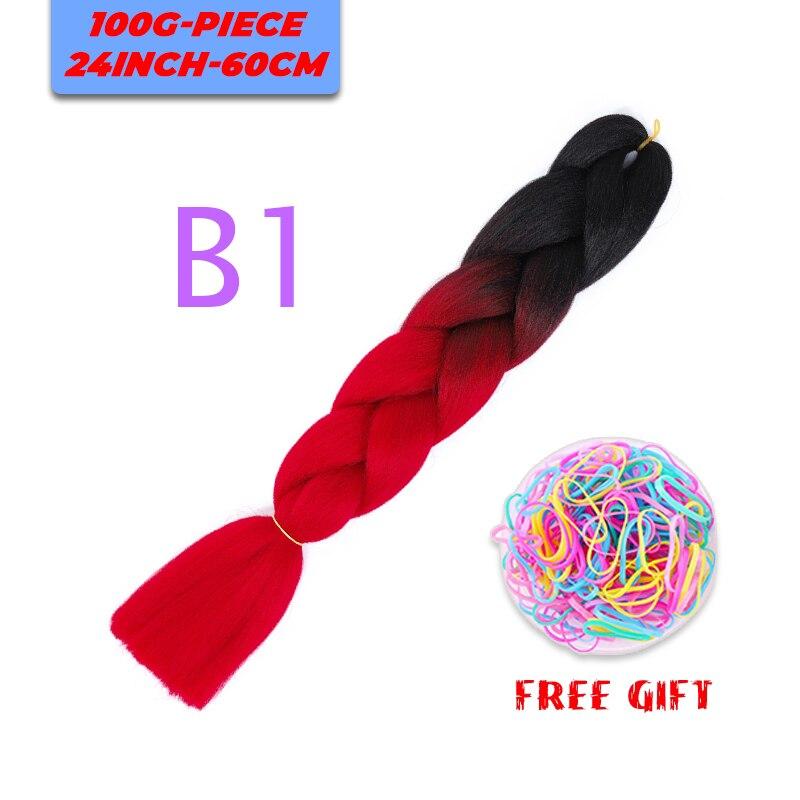 MERISIHAIR Single Ombre Color Synthetic Hair Extension Crochet Twist Jumbo Braiding Long Hair