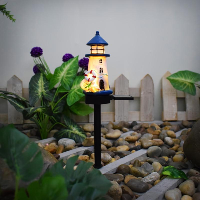 Solar Lights Sea Lighthouse Outdoor Lights Solar Garden Lights Lawn Lights For Patio Garden Path Lawn Holiday Decoration