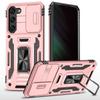 For Samsung S26 Ultra S25 Edge S24 S23 FE S22 S21 Plus Heavy Duty Protection Case Hard 2 in 1 Slide Camera Kickstand Phone Cover