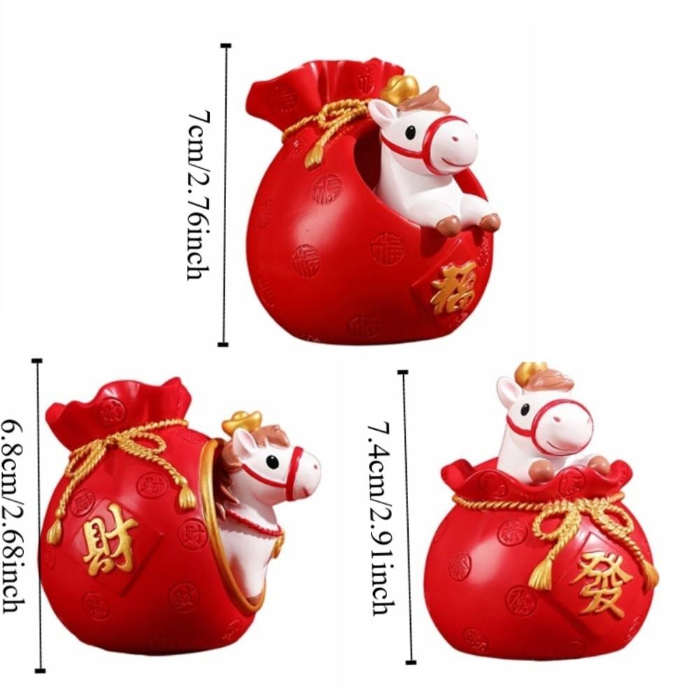 Lucky Bag Zodiac Horse Figurines Cute Horse Figures Ornament Table Desk
