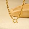 Chunky Bubble Buckle Necklace for Women,Stainless Steel Bead/Grinding/NK Chain  Necklaces,18K Gold Plated Punk Jewelry Gifts