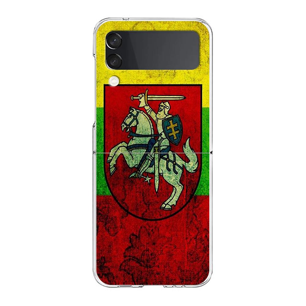 

Чохол для телефону Samsung Galaxy Z Flip 3 4 5 Fold High Hard PC Shell For Galaxy Z Flip 3 5 Clear Cover Flag of Lithuania flag Galaxy Z Flip 5