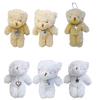 Mini Cute Plush Bear Keychain Pendant Lovely Plush Stuffed Animals Keyring Charm for Purse Bag Backpack Handbag