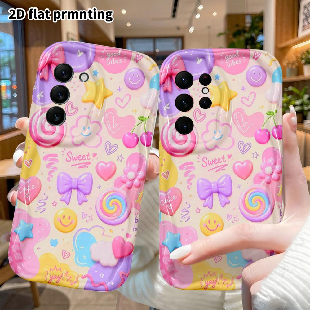 Phone Case: 2D flat, suitable for Samsung Galaxy A34 A35 M05 M06 S20 S22 S21 FE Plus 5G protective case, big bow, perfect Christmas and Halloween holi