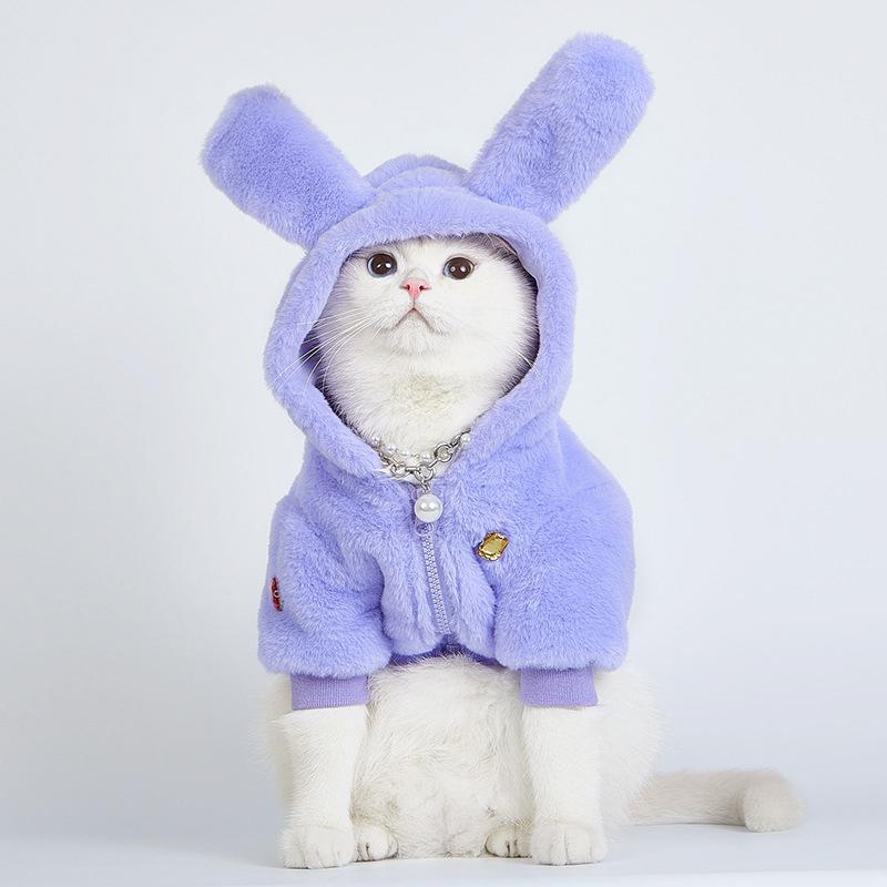 

Зимняя флисовая куртка для собак, теплое флисовое пальто с милым котом, утепленная короткая плюшевая одежда для домашних животных, одежда для маленьких и средних собак