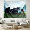 Dragon Print Tapestry, Backdrop, Easy Setup, Ideal for Bedroom, Office & Living Room, with Aesthetic Wall Hanging Decor.