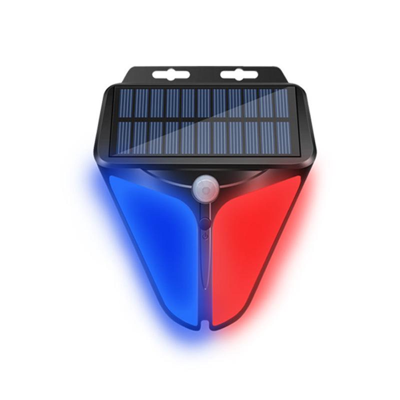 Solar-Powered Red & Blue Flashing Alarm Light with Motion Detection