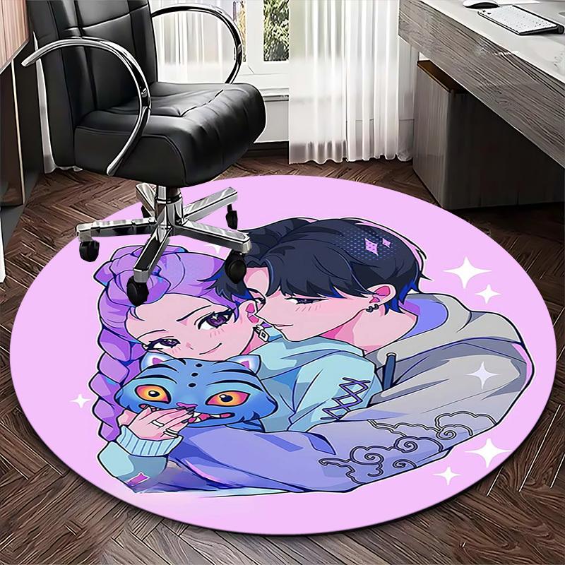 1pc Anime-Inspired Round Carpet - Perfect for Office Chairs