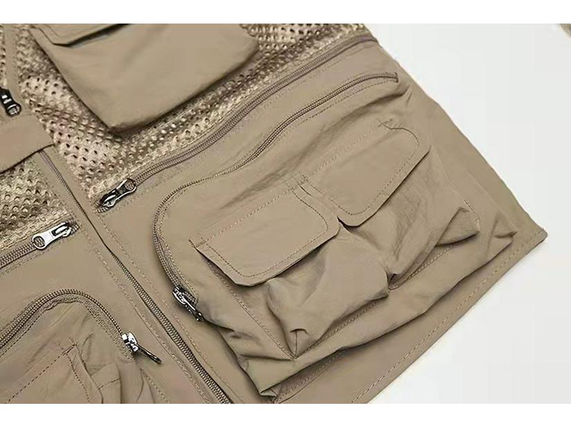 Herren Übergröße Multi-Taschen Mesh Angelweste - Outdoor Sommerbekleidung