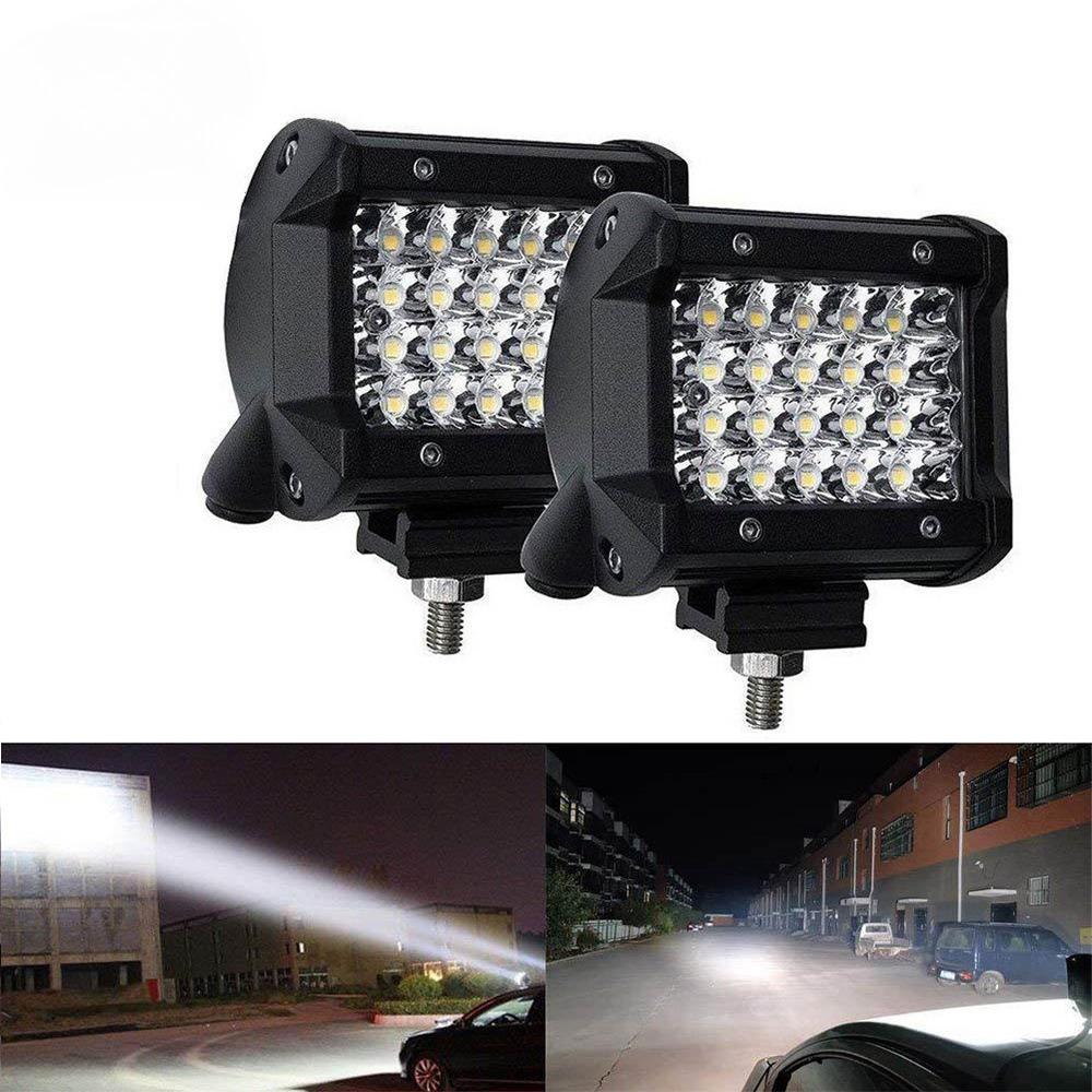 2pcs 4-Row 72W 4-Inch Ultra-Bright LED Light Bar for Off-Road Truck Jeep Mods