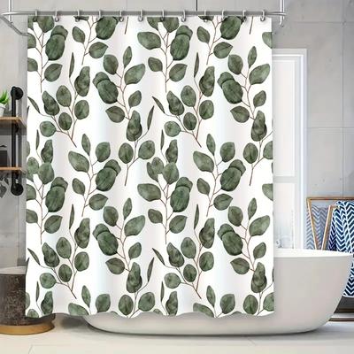 Tenda Doccia Verde Impermeabile Tappetino Decorativo per Bagno Tessuto in Poliestere Stampato 3D Accessori per la Casa Misura Personalizzabile (Il