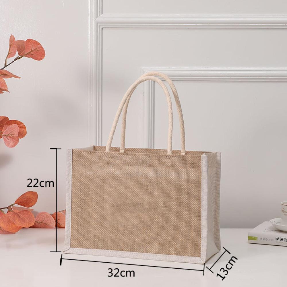 Portable Imitation Linen Bag Hand-painted Large Capacity Beach Tote Bag Bridesmaid Gifts Bag