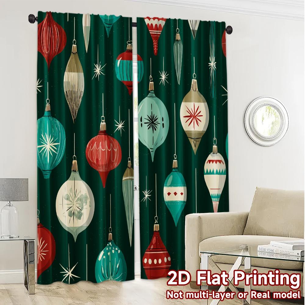 2D Flat Printing  JIT 2pcs   Curtains (Without Rod) Festive Ornaments Chic Creative Curtains Versatile 100% Polyester Curtains Art