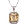 S925 Sterling Silver Inlaid With Natural Colored Treasure Topaz Amethyst Pendant Necklace Xiaohongshu Model