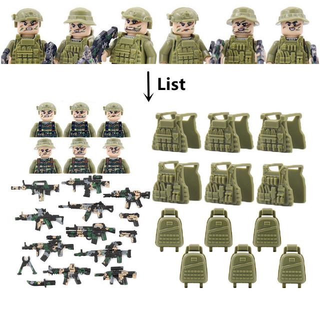 Military Special Forces MOC Building Block SWAT Ghost Commando Figures Police Soldiers Army Gun Weapons Children's Toy Gift B152