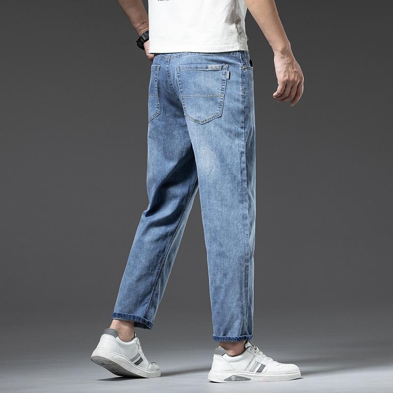 Nine-point Pants Straight-leg Denim Summer Casual Thin Jeans Men's Straight-leg Loose Trend Korean Style Versatile Nine-point Pants