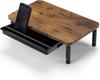 Hajnan Rustic Laptop Monitor Stand With Shelf + Drawer