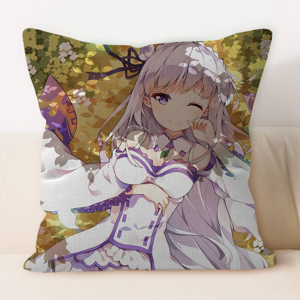 E-Emilia Anime Personalized Pillow Dust Cover Bedroom Kids Party Decoration Pillowcase Birthday Children Gift