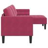 Sofa Set with Cushions Burgundy Polyester