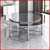 304 Stainless Steel Folding Round Dining Table for Restaurant, Buffet, Outdoor, and Home Use