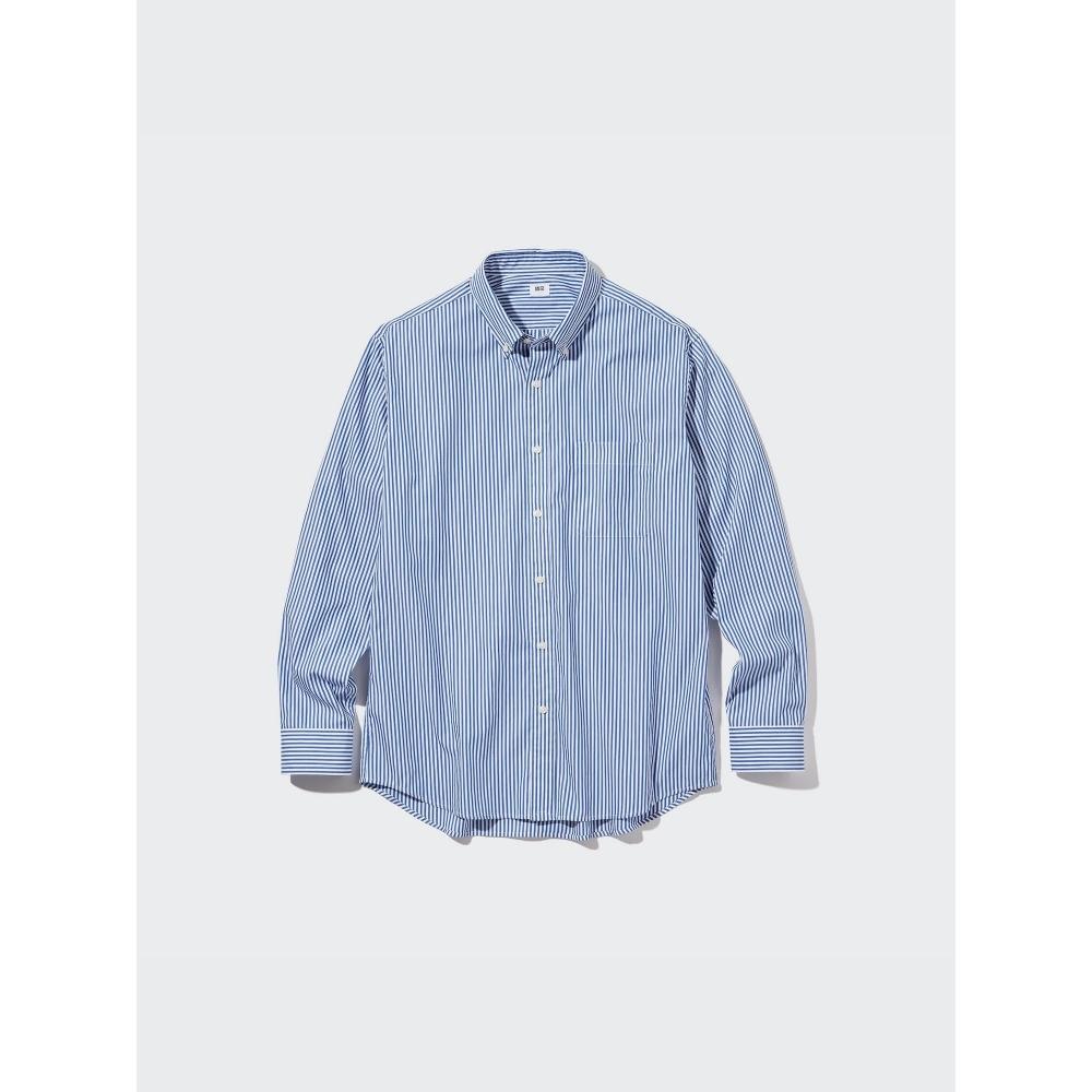 Uniqlo BroAdcloth Shirt  Long Sleeve Button Down CollAr  Stripe A
