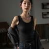 Threaded Cotton Suspender Vest for Women's Summer Breast Protection and Anti-exposure Inner Base Top