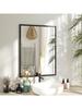 Wall Mirror Decorative Hanging Mirror 60 X 80 Cm Black