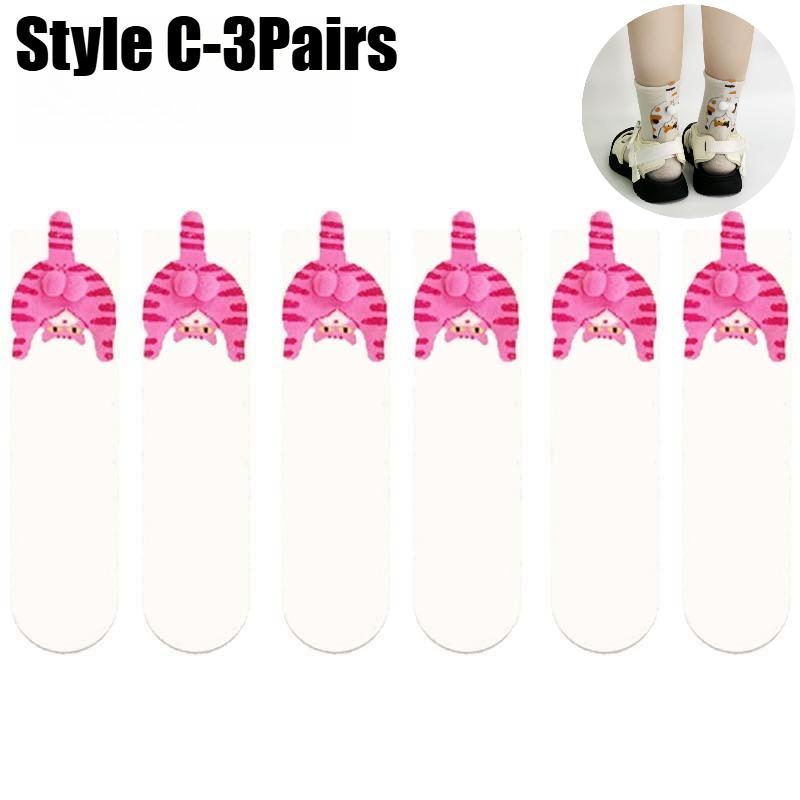 Cat Testicles Socks Women Playful Cartoon Abstract Crew Socks Cotton Comfortable Moisture Absorbing Mid Calf Funny Socks