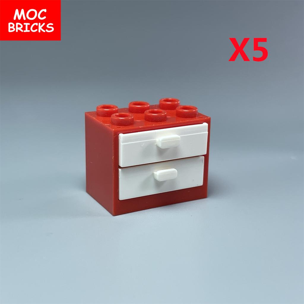 MOC Blocks Box Cupboard Container 2x3x2 Cabinets Assembles Particles 4532 4533 City House Construction Bricks Parts