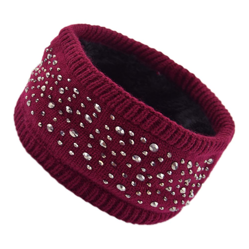 

Серебристая плюшевая повязка на голову с бриллиантами, теплая шерстяная подкладка, вязаная повязка на голову, женская, осенне-зимняя, защита для ушей, головной убор, аксессуары для волос Size fits all