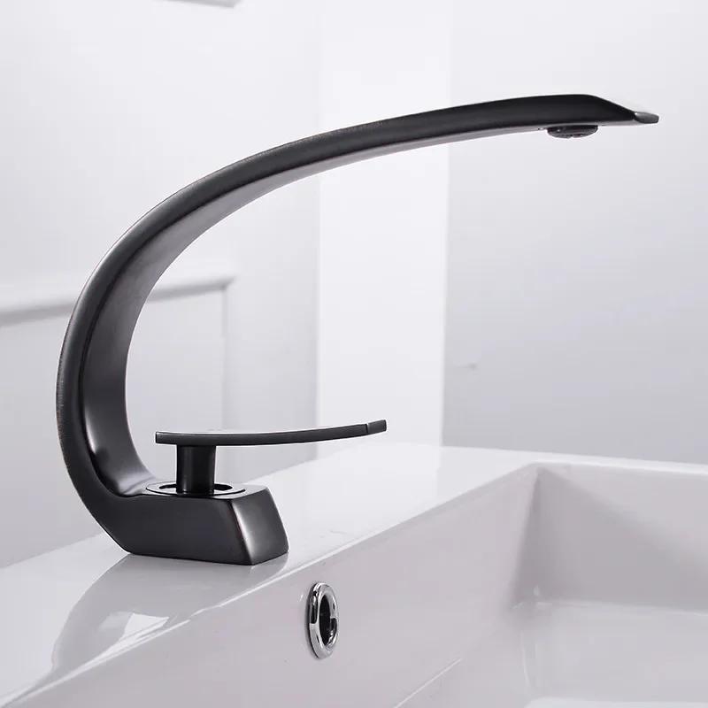 Modern Bathroom Sink Mixer Brass Washbasin Faucet Single Handle Single Hole Faucet Bathroom Elegant Crane grifo lavabo