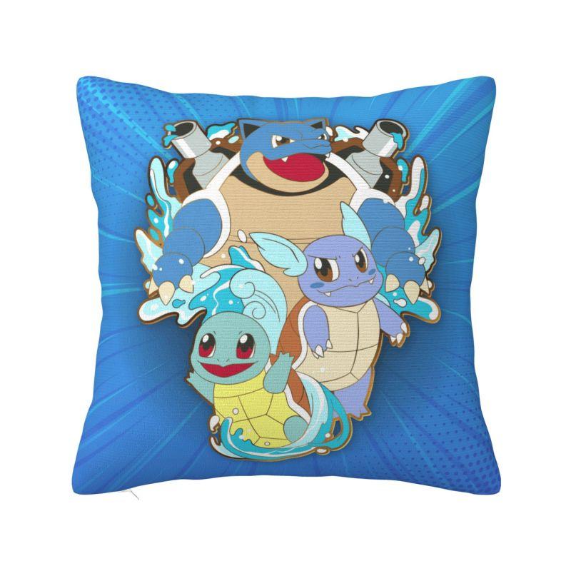 Custom Squirtles Anime Cushion Cover Play Game Soft Nordic Pillow Case