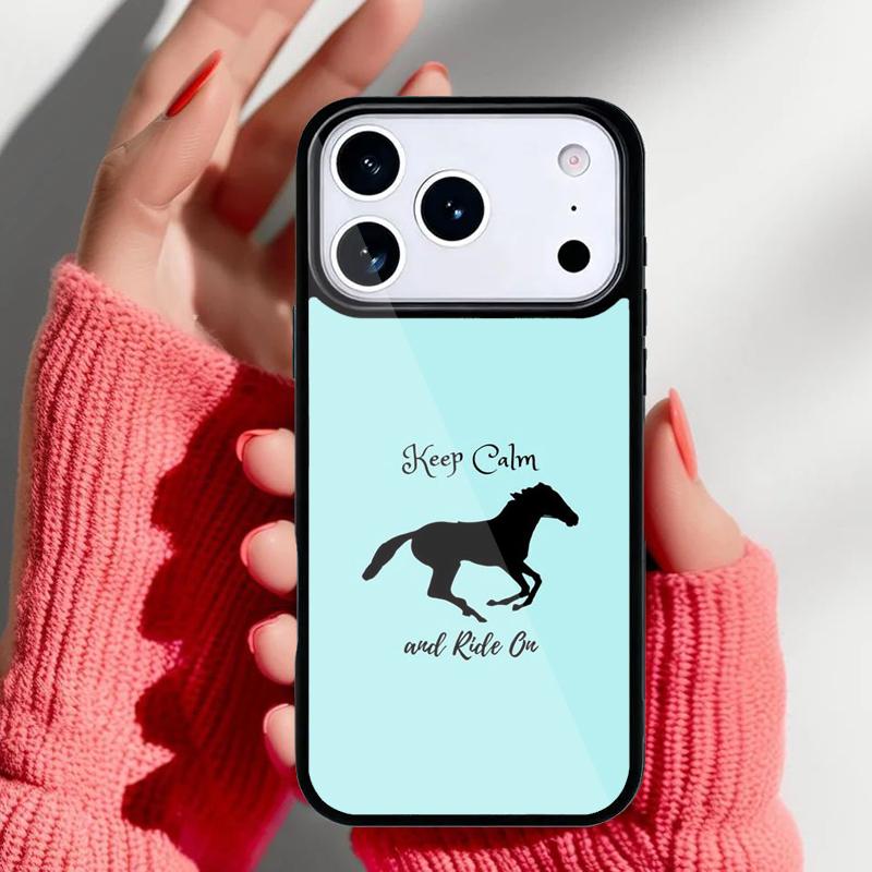 Keep Calm and Ride On Love Horse Pony Phone Case for iPhone 17 16 15 14 13 Pro Max Back Cover for 12 11 Pro Coque