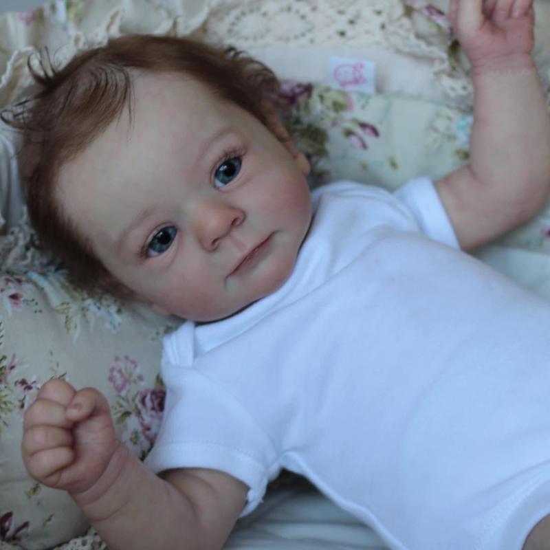 Lebensechte 19-Zoll-Reborn-Babypuppen Felicia Weicher Stoffkörper Bebe Neugeborenenpuppen Realistisch aussehende Simulations-Babypuppen für Kinder Geburtstags-Weihnachtsgeschenke