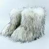 Vintage-Inspired Women's Fuzzy Boots | Brown & Black Faux Fur, Retro Trendy Warm Winter Ankle Footwear