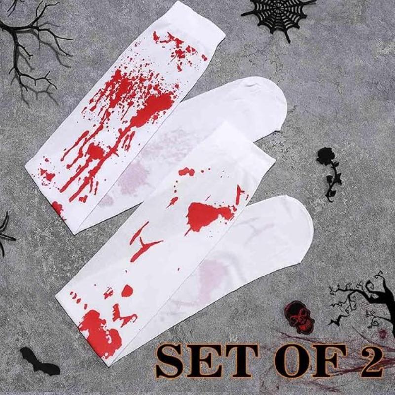 Halloween Gloves Scary Atmosphere Decorated Blood Gloves Blood Socks Party Costume Blood Mark Props Halloween Decorative Prop