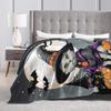 Halloween Pumpkin Autumn Warm Soft Blanket  Students Plush Throw Blanket Novelty Couch Chair Flannel Bedspread Sofa Bed Cover