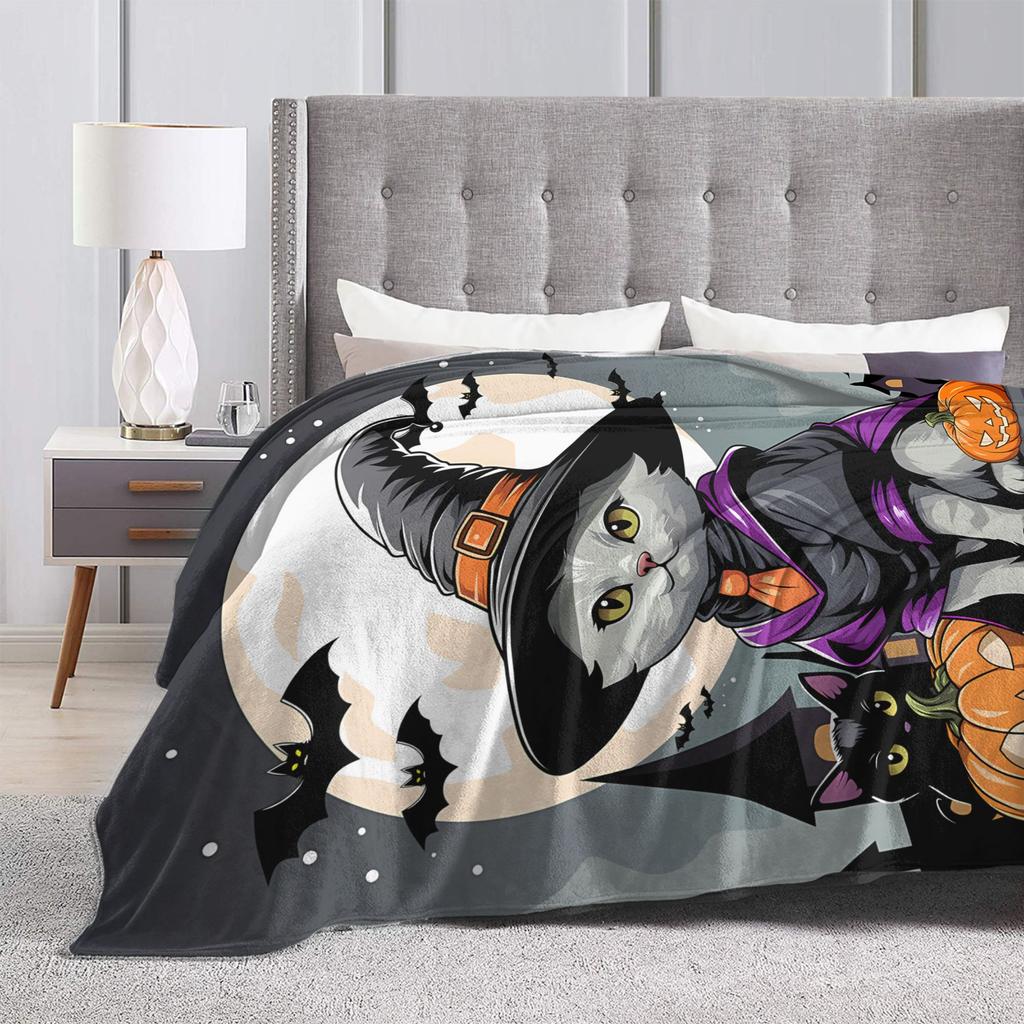 Halloween Pumpkin Autumn Warm Soft Blanket Students Plush Throw Blanket Novelty Couch Chair Flannel Bedspread Sofa Bed Cover